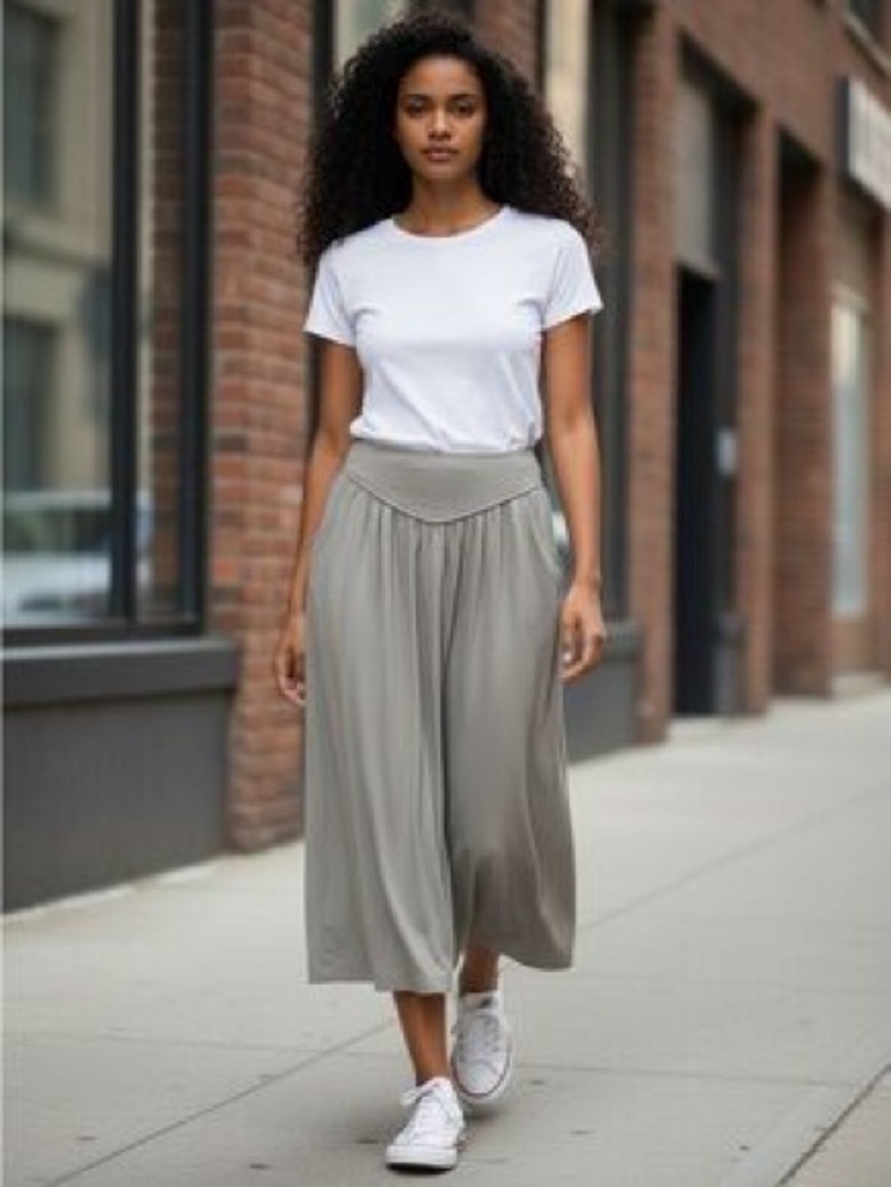 Wilfred Gabrielle taupe midi skirt with pockets